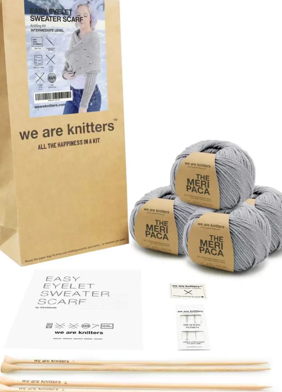 We Are Knitters Easy Eyelet Sweater Scarf x @knitatude Kit| Sweaters|Knitatude