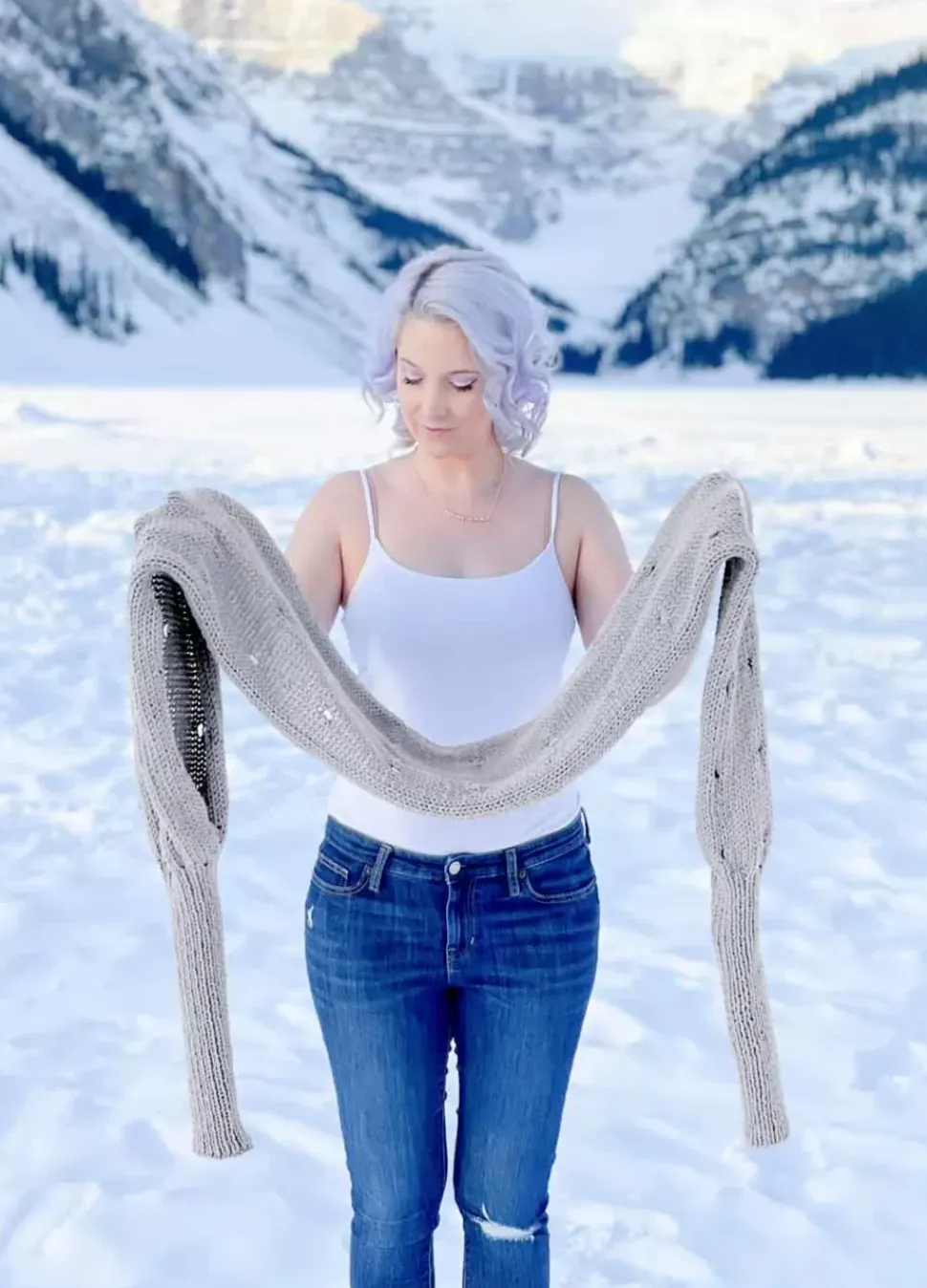 We Are Knitters Easy Eyelet Sweater Scarf x @knitatude Kit| Sweaters|Knitatude