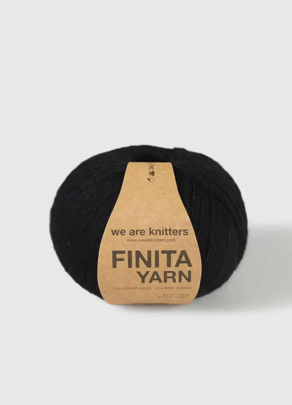 We Are Knitters Finita Yarn Black| Fingering / Sock|Merino
