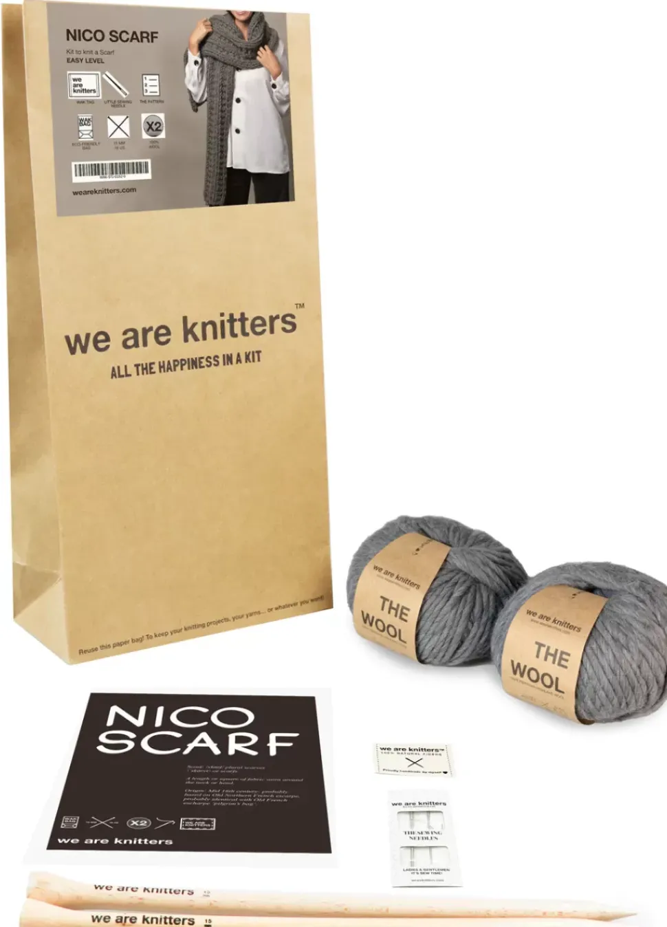 We Are Knitters Nico Scarf Kit| Accessories|Cardigan & Vests