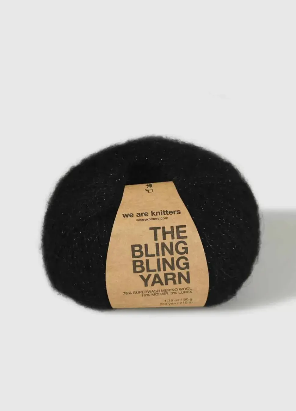 We Are Knitters The Bling Bling Yarn Black| Fingering / Sock|Mohair