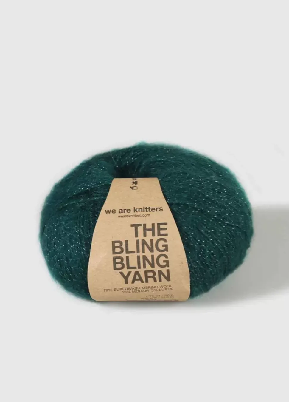 We Are Knitters The Bling Bling Yarn Forest Green| Fingering / Sock|Mohair