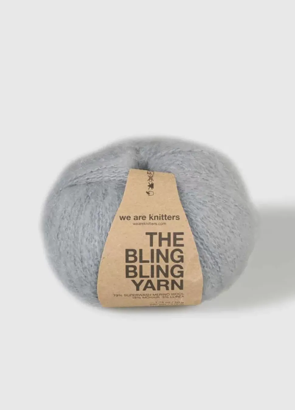 We Are Knitters The Bling Bling Yarn Grey| Fingering / Sock|Mohair