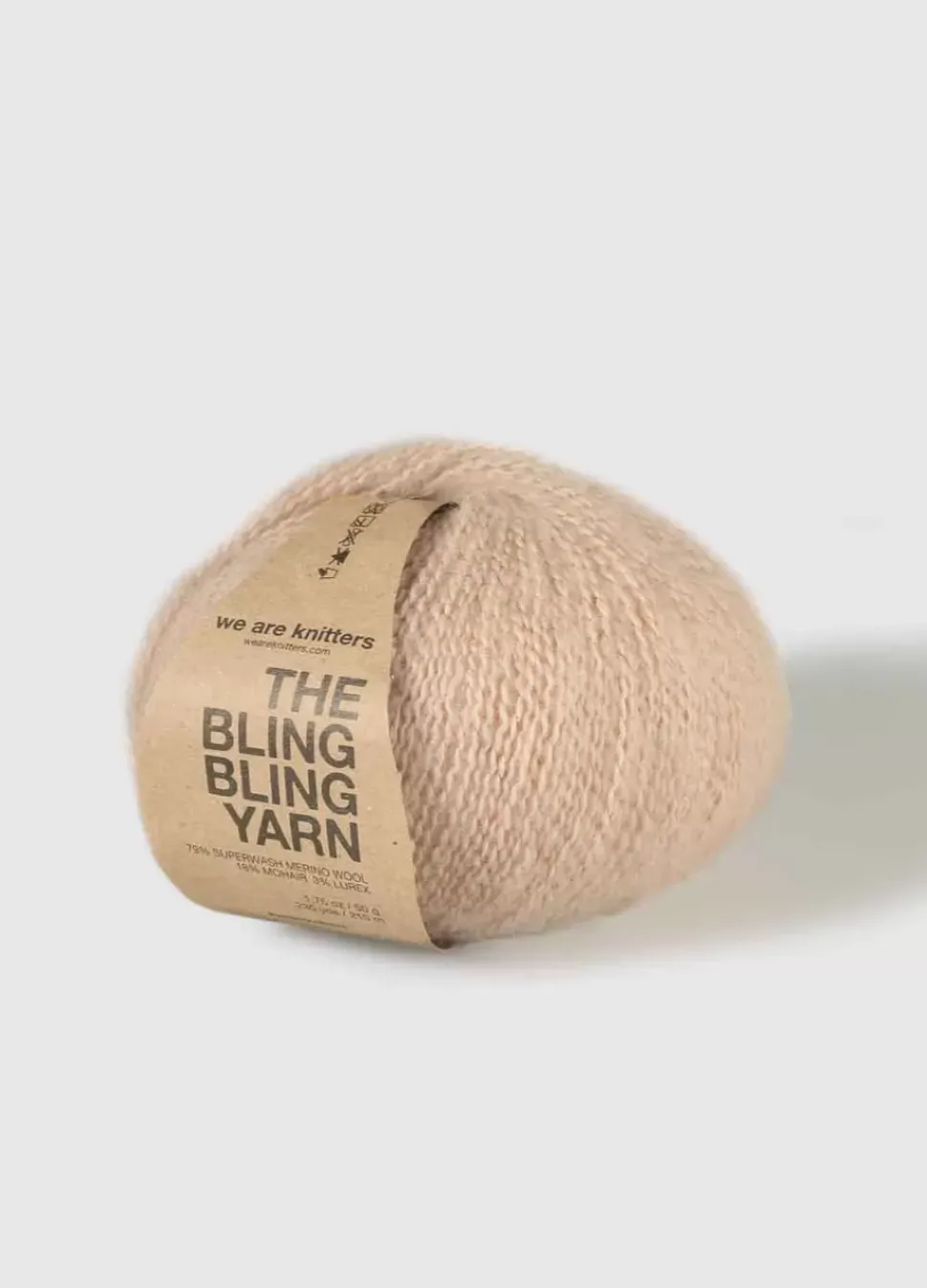 We Are Knitters The Bling Bling Yarn Salmon| Fingering / Sock|Mohair