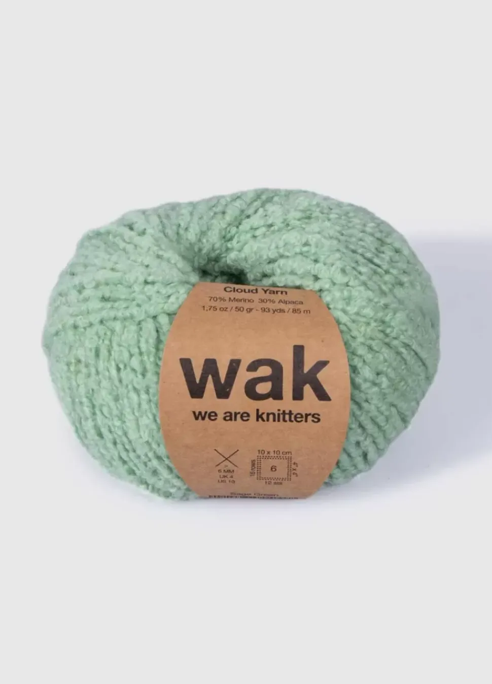 We Are Knitters The Boucle Cloud Yarn Sage Green| DK|Merino