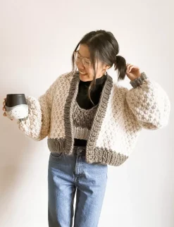 We Are Knitters The Ottawa Cardigan & Bralette Set x Beatific Brenda Kit| Beatific Brenda|Cardigan & Vests