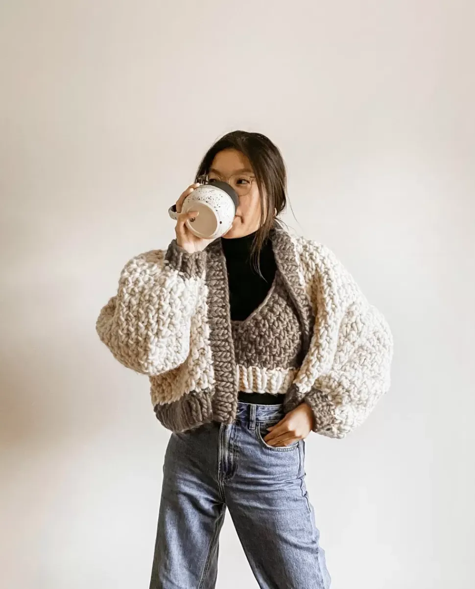 We Are Knitters The Ottawa Cardigan & Bralette Set x Beatific Brenda Kit| Beatific Brenda|Cardigan & Vests