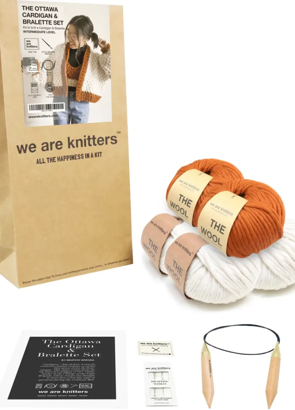 We Are Knitters The Ottawa Cardigan & Bralette Set x Beatific Brenda Kit| Beatific Brenda|Cardigan & Vests